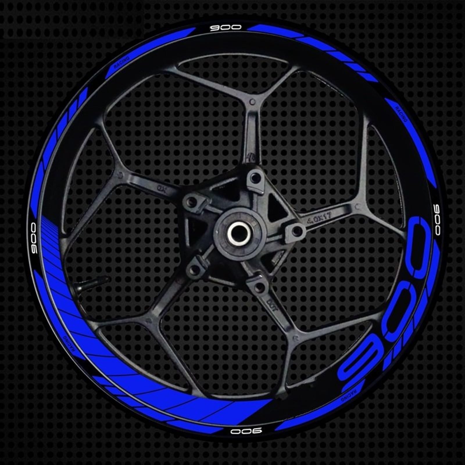 Motorcycle Wheel Sticker Inner Rim Reflective Protection Decal Decorative Film for Kawasaki Z900 Decorative(Color17)