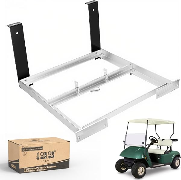 Bandeja de Batería de Aluminio 10L0L para Carro de Golf EZGO TXT Medalist Valor 1994-en adelante | Eléctrico 36V/48V, 6 Baterías, Reemplaza 70046-G01 600496, Resistente a la Corrosión, Sin Perforación, Construcción de Servicio Pesado