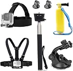 Montage de la poitrine Support de tête, Grip flottant de la main de Selfie Stick Compatible avec Gopro Hero 13 12 11 10 9, AKASO EK7000 Brave 4 7 V50X, DJI Action Osmo 5 pro, ODDV, APEXCAM Accessoires de caméra d'action