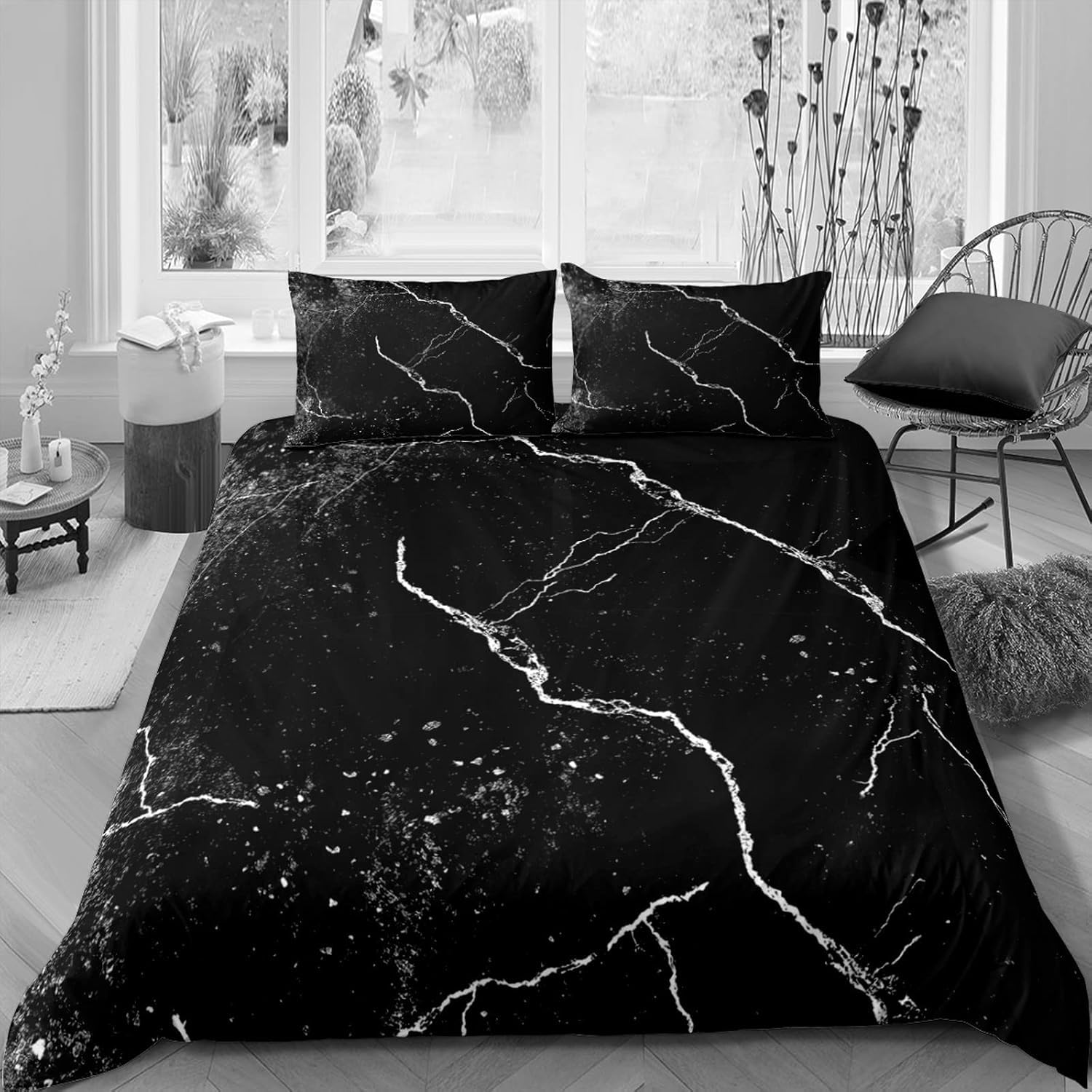 Housse de couette 260x230 cm art abstrait microfibres lit 2 personnes