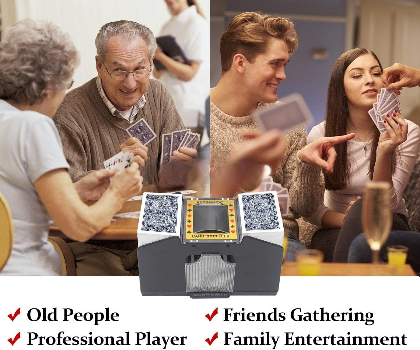 Amazon | Tonain自動カードシャッフラー トランプ、テキサスホールデム