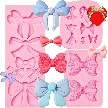 Bow Silicone Chocolate Molds, 3 Packs Fondant Bow Mold