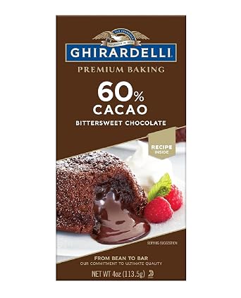 GHIRARDELLI Premium 60% Cacao Bittersweet Chocolate Baking Bar, 4 OZ Bar