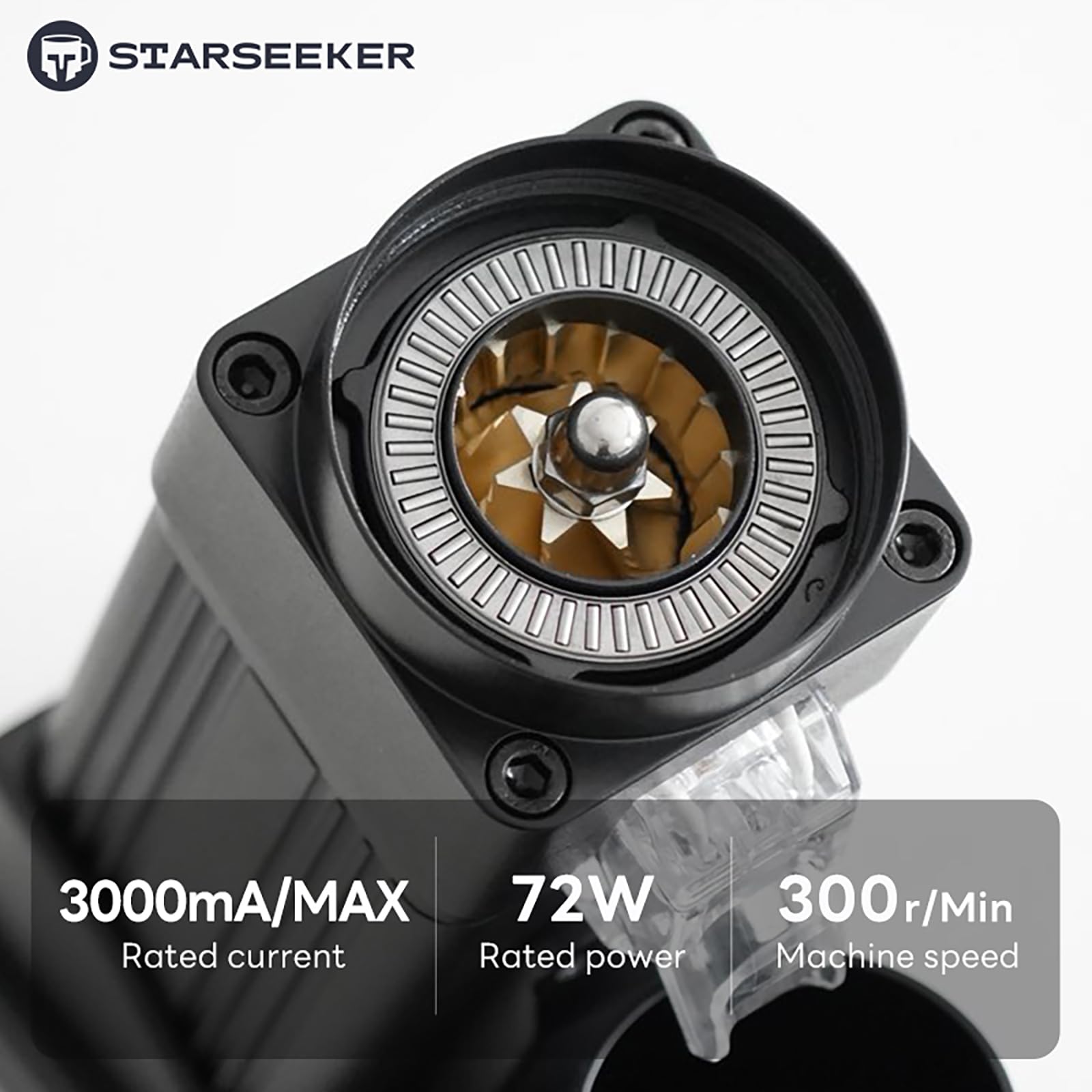 STARSEEKER E55Pro - Molinillo de café eléctrico, rebaba de titanio de 55 mm, molinillo profesional de espresso con ajuste continuo, tecnología antiestática, para el hogar, oficina, café (negro)