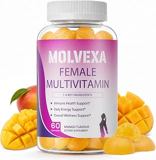 Women's Multivitamin Gummies, Sugar Free, Vegan Daily Vitamins, 60 Count | Multivitamin Gummies for Women, Vegan Gummies With B6, B12, C, D3, E, K2, Biotin & Zinc for Hair, Skin, Nails Mango Flavor