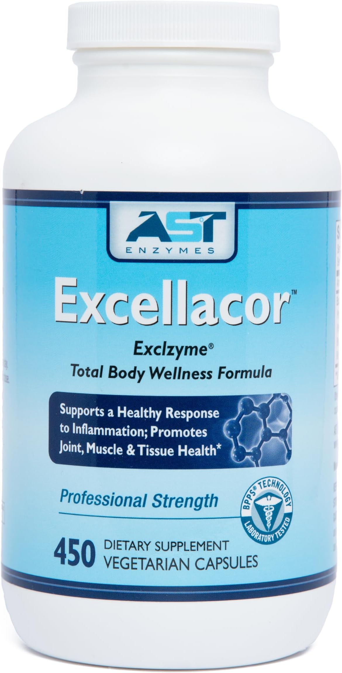 Excellacor-450 Systemic Enzyme Supplement – Acid-Resistant Serrapeptase & Proteolytic Enzymes – Supports Healthy Inflammation Response, Joint Function & Circulation – 450 Vegetarian Capsules