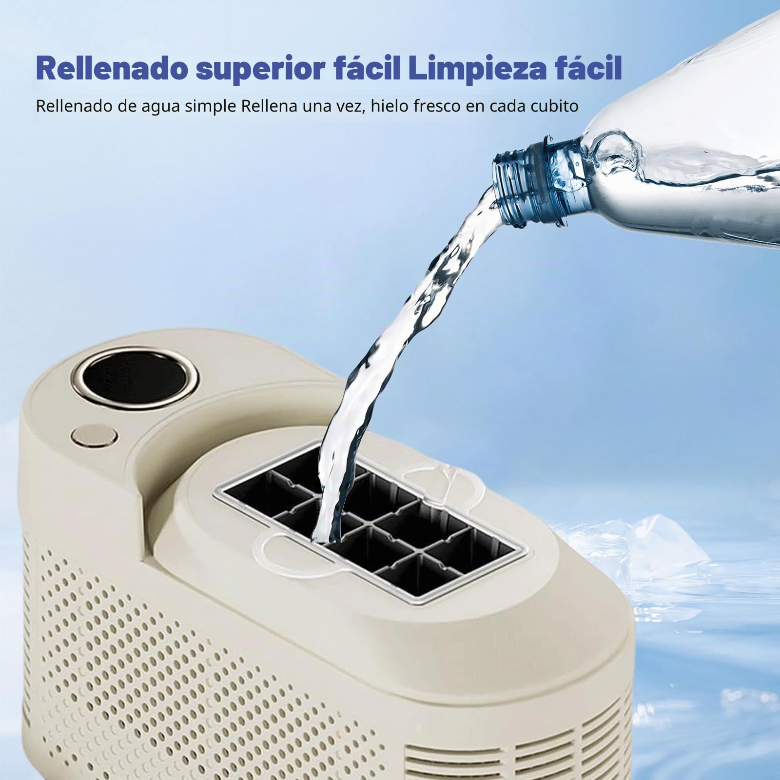 Máquina De Hielo De 8 Cubos En 10 Minutos, Silenciosa Máquina De Hielo Encimera, Máquina De Hielo Portátil Para Camping, Coche, Hogar Y Oficina (Morado)