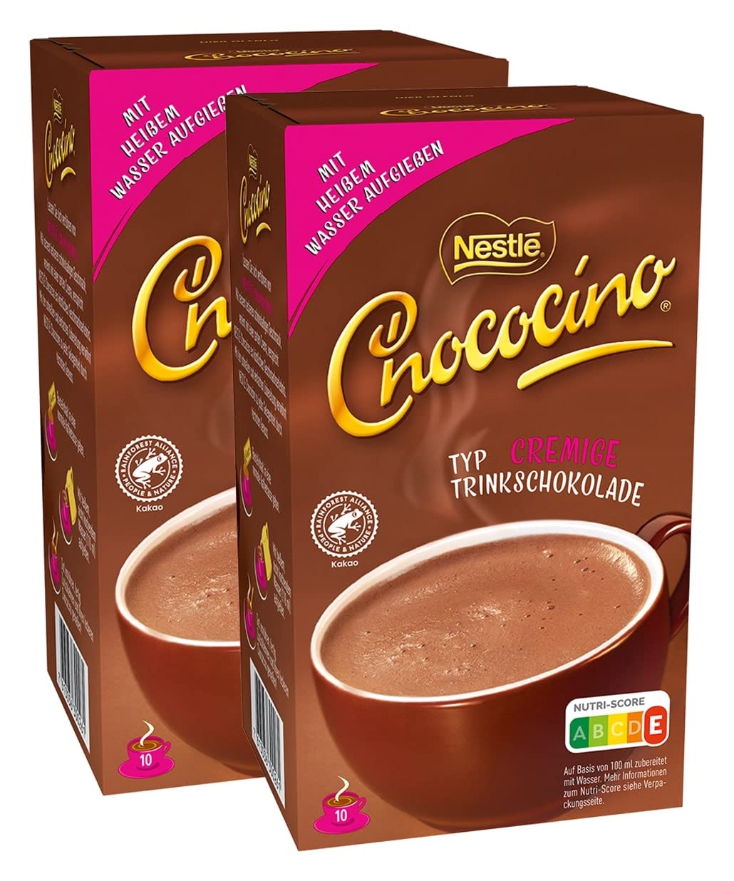 Nestlé CHOCOCINO Trinkschokolade, Kakaopulver, Schokoladengenuss mit cremig-zartem Schaum, 2er Pack (2 x 220g)