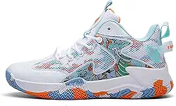 Bolognifi Tênis de basquete masculino antiderrapante para treinamento ao ar livre Botas de basquete respiráveis ​​e confortáveis Presente (Color : White, Size : 37 BR)