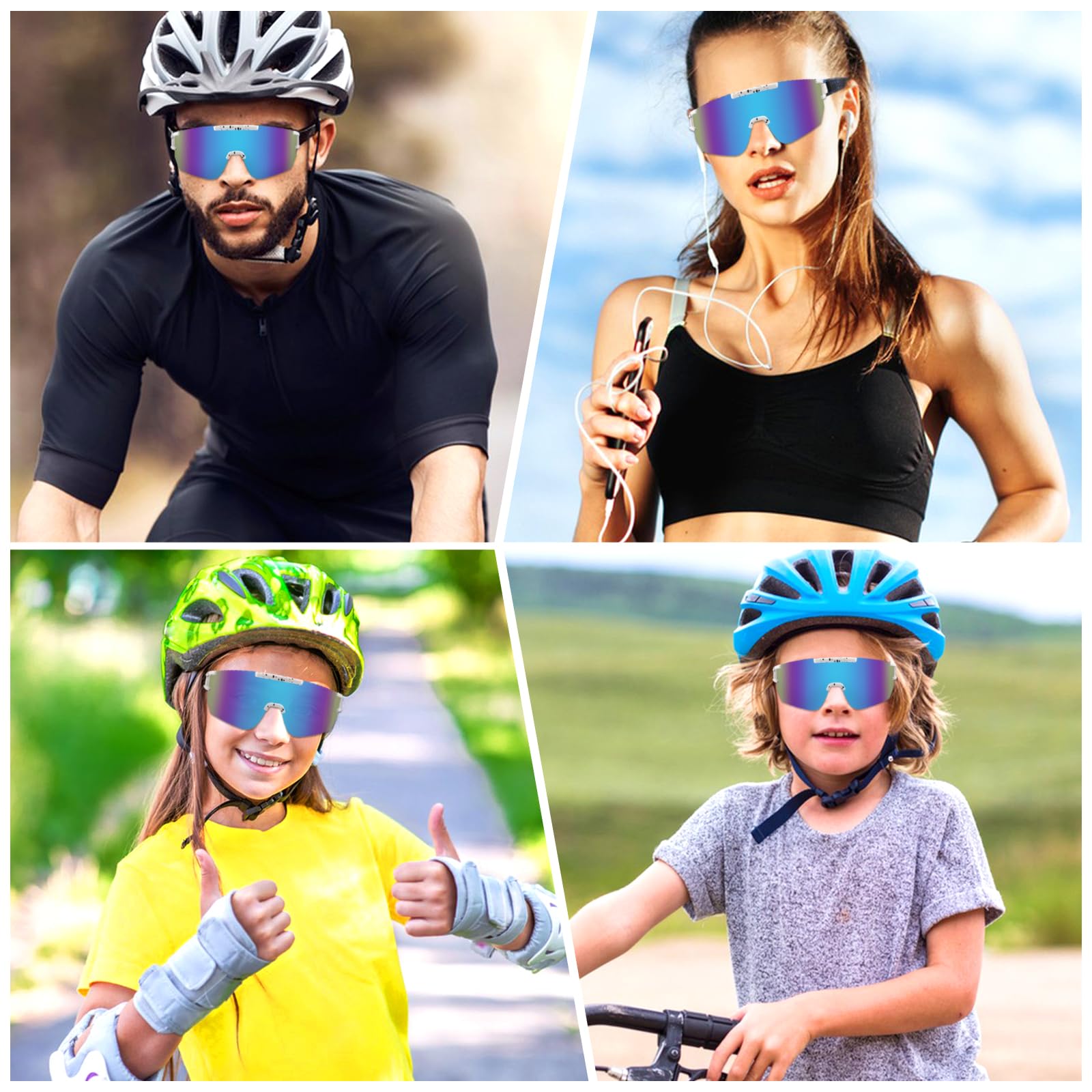 Occhiali Veloci da Ciclismo da Uomo e da Donna, Occhiali Sportivi da Ciclismo, Protezione UV400, Occhiali da Corsa, per Bici da Corsa, Mountain Bike, Golf, Equitazione, Sci, Rave