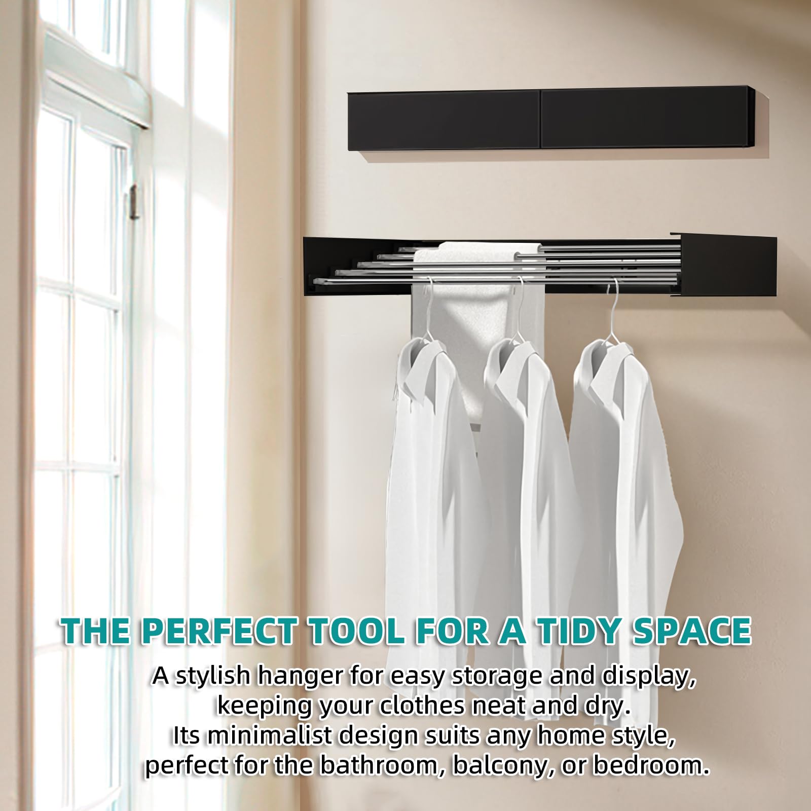 Wall Drying Rack Collapsible Wall Mounted Laundry Drying Rack, 5 ...