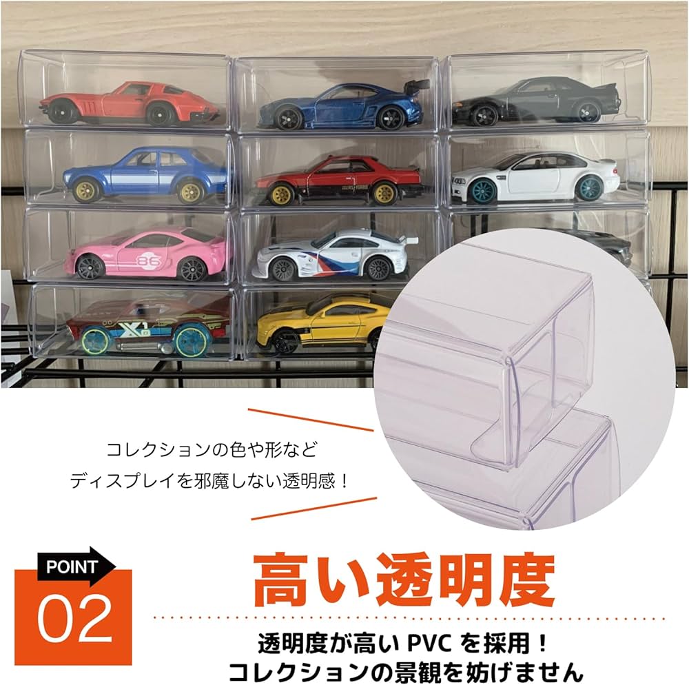 Amazon.co.jp: TJQ ミニカー 透明ケース 大容量 保管 ディスプレイ