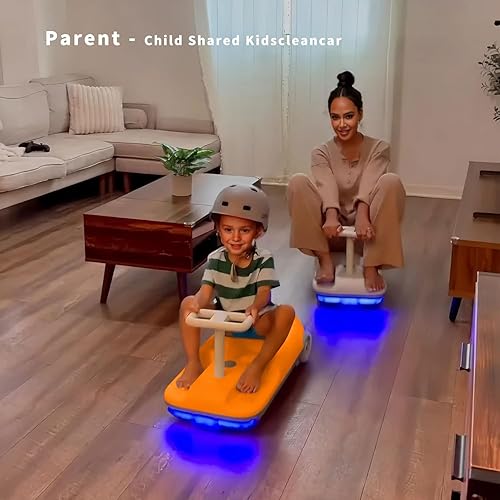 Miniatura 11 de Auto de 12 V con diversión de limpieza, Gokart 3 en 1, arranque suave, ajustable de 5 velocidades, trapeador desmontable, batería recargable