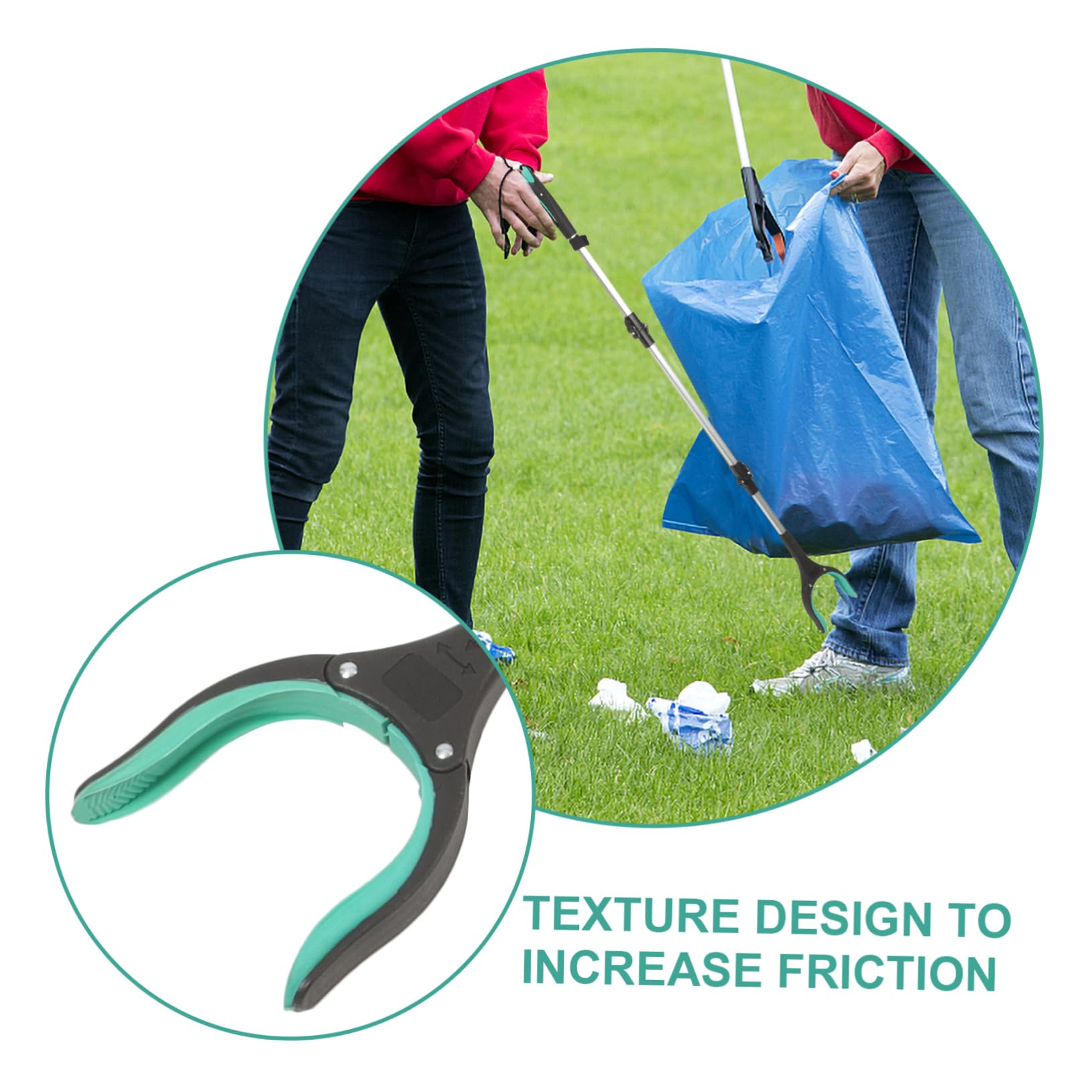 Happyyami Pince à Ramasser les Ordures en Alliage D'aluminium et Pp Pliable Outil Flexible pour Ramassage D'objets Petits Vert Derrière Meubles et Appareils