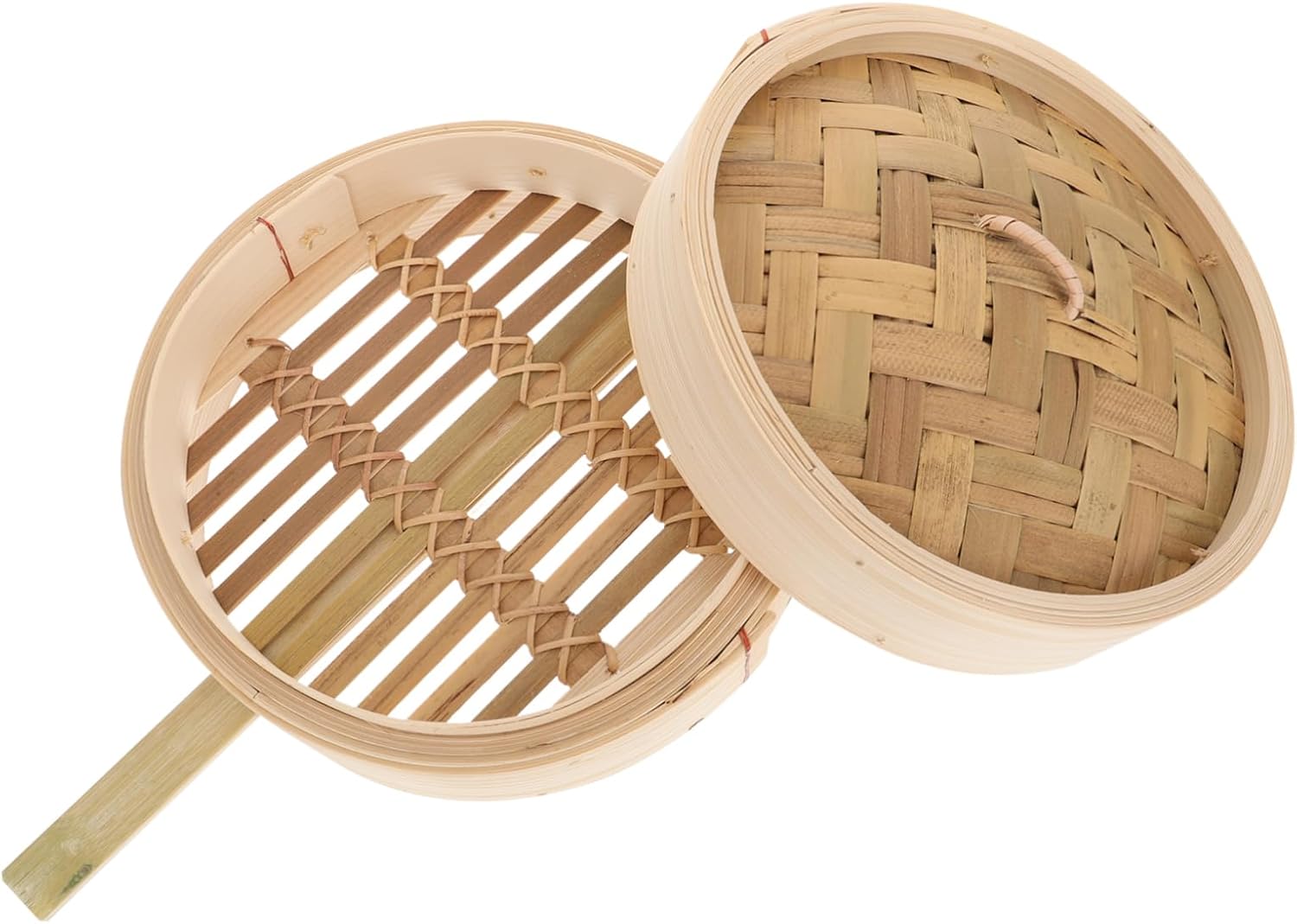 Cabilock Bamboo Steamer Basket Lid Chinese Kitchenware Steamed Buns Steamer Reusable