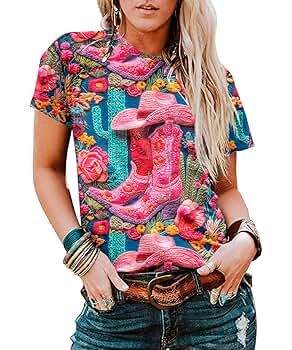 Boho Western Cowgirl Shirts for Women: Vintage Western Rodeo