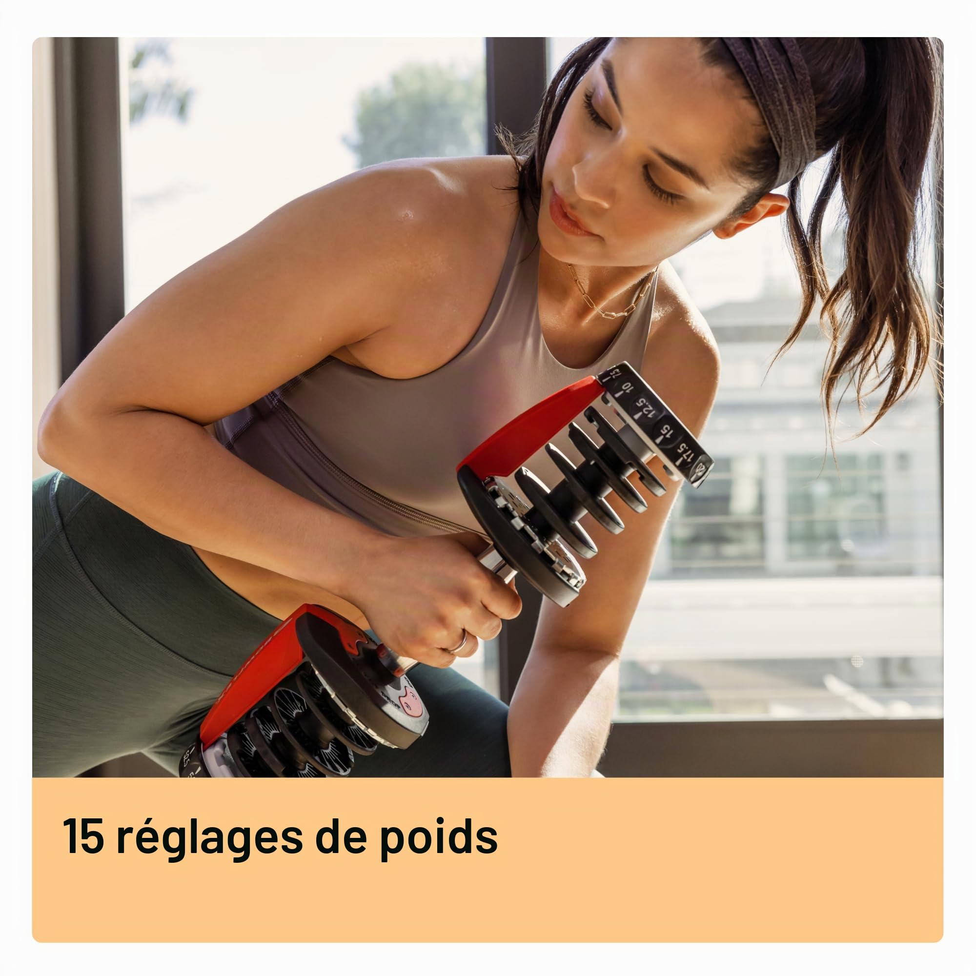 Bowflex SelectTech Série Poids Réglables – Système Compact Haltères et Kettlebell 52, 90, 552i, 1090i et 840 pour la Musculation à Domicile