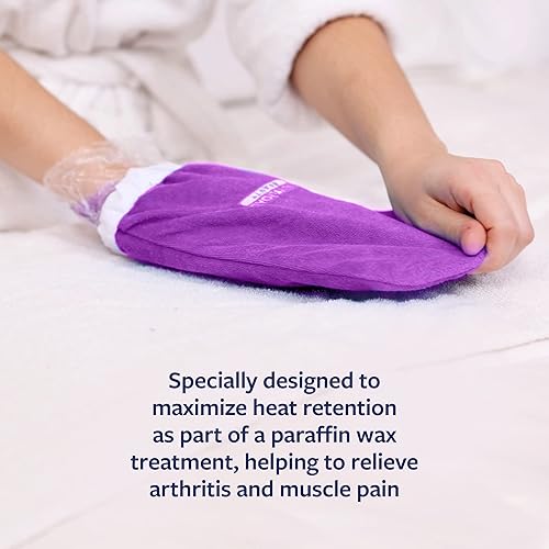 Miniatura 11 de Manoplas de cera de parafina para manos y pies, tela de rizo gruesa con aislamiento térmico para tratamientos de parafina, uso para pedicura spa