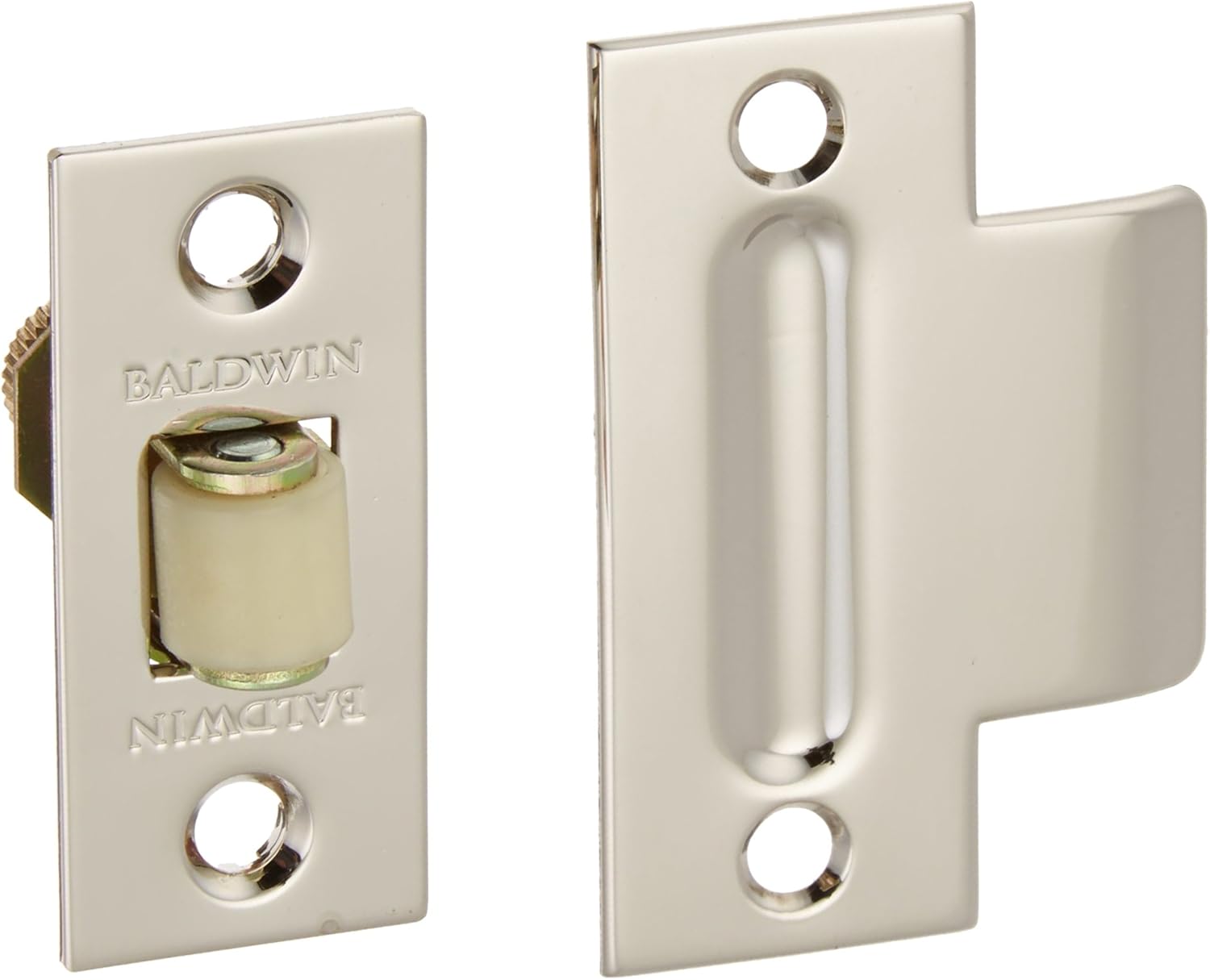 Baldwin 0440140 Adjustable Roller Catch, Bright Nickel