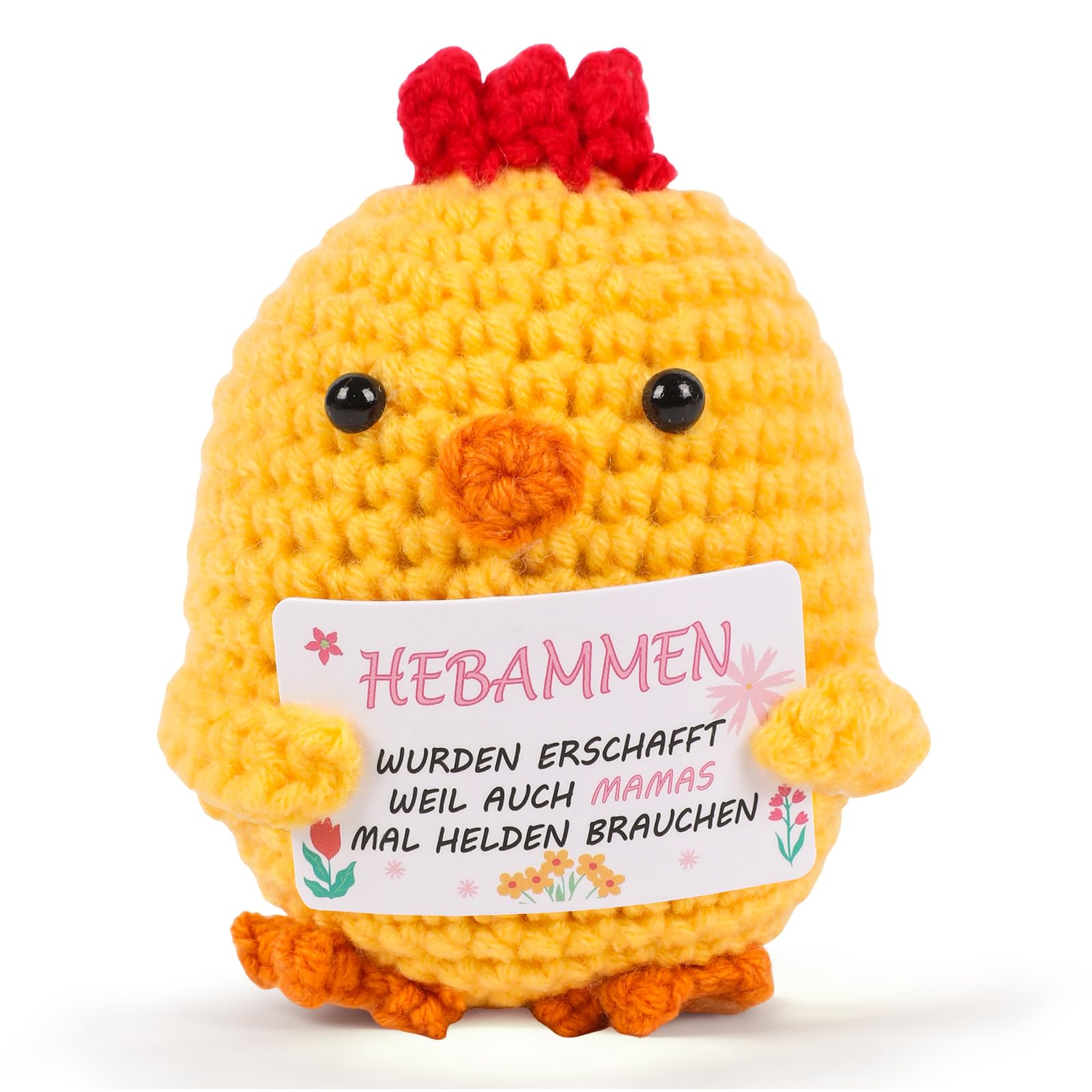 Seutgjie Danke Hebamme Geschenk Positive Hug Strickwolle Huhn-Puppe | Dankeschön Geschenk für Hebamme Gift for Midwife