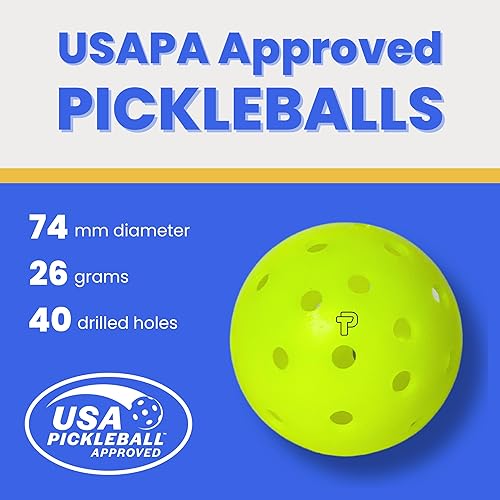 Miniatura 3 de Tru-40 - Bolas de pickleball para exteriores aprobadas por USAPA para juegos recreativos y de torneos, disponibles en 3, 12, 50 y 100