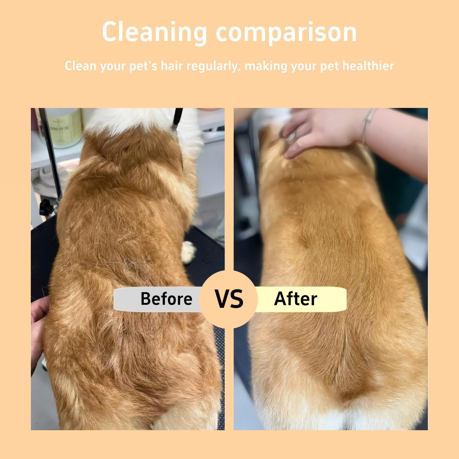 TemApex 2 peines para mascotas para perros y gatos con dientes largos y cortos de metal de acero inoxidable para desprendimiento y enredos, peine autolimpiante para perros y gatos, comodidad y