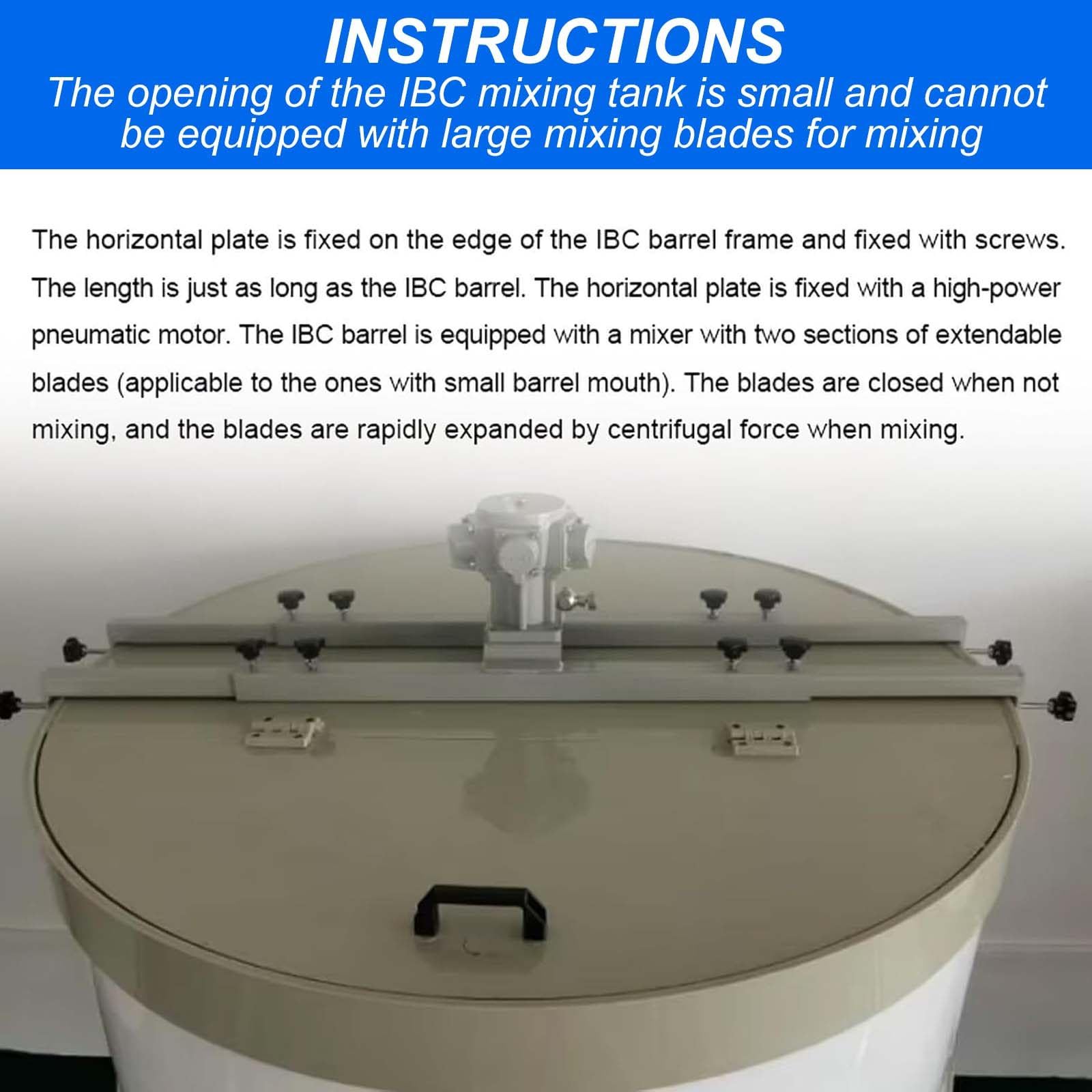 1HorsePower - Coleccionador de depósito industrial IBC para disolventes de tinta líquida, potente mezclador de pintura para uso comercial, para trabajos de pulverización/productos químicos