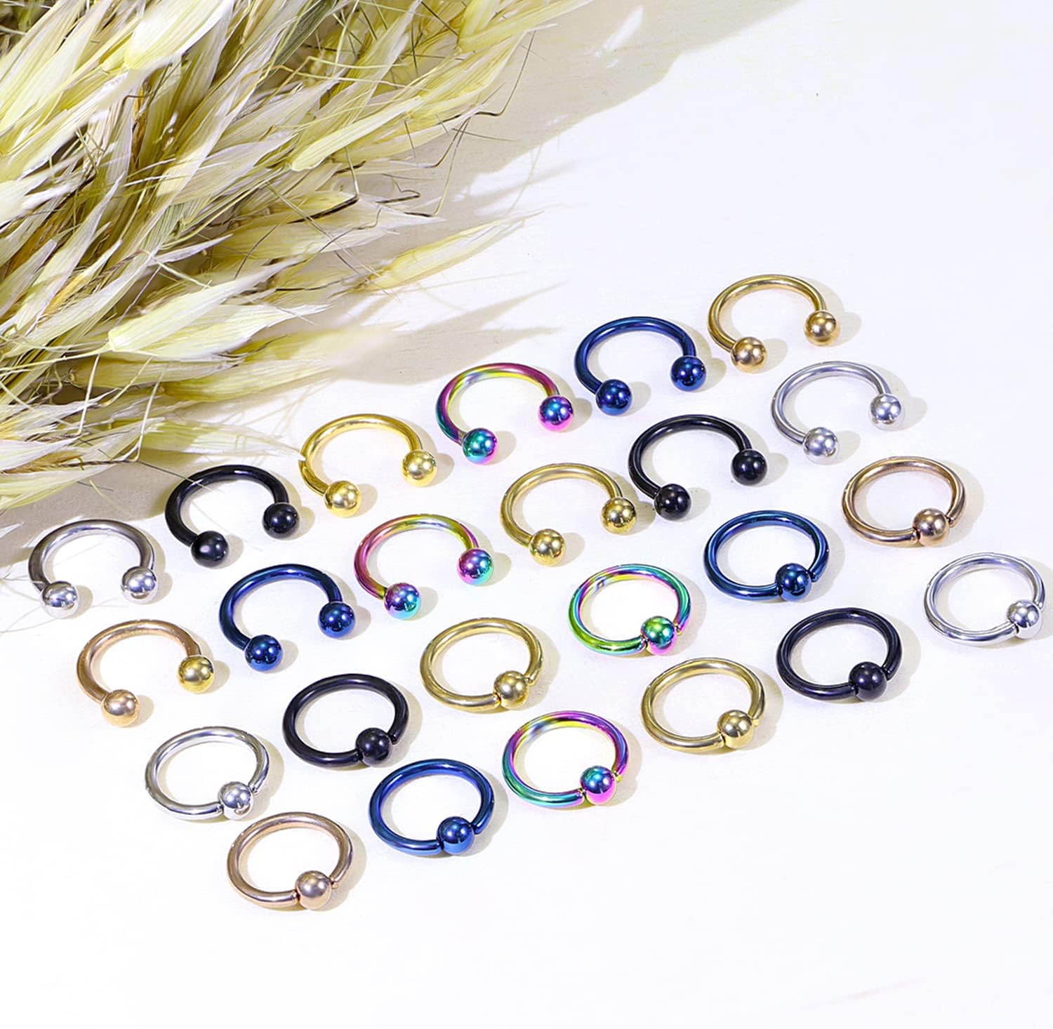 Kridzisw 16G Septum Nose Rings Eyebrow lip Rings Lobe Earrings Hoop 316L Surgical Steel Cartilage Helix Tragus Rook Daith Earrings Hoops Piercing Jewelry for Women Men 6mm 8mm 10mm 12mm 14mm 16mm - Image 6