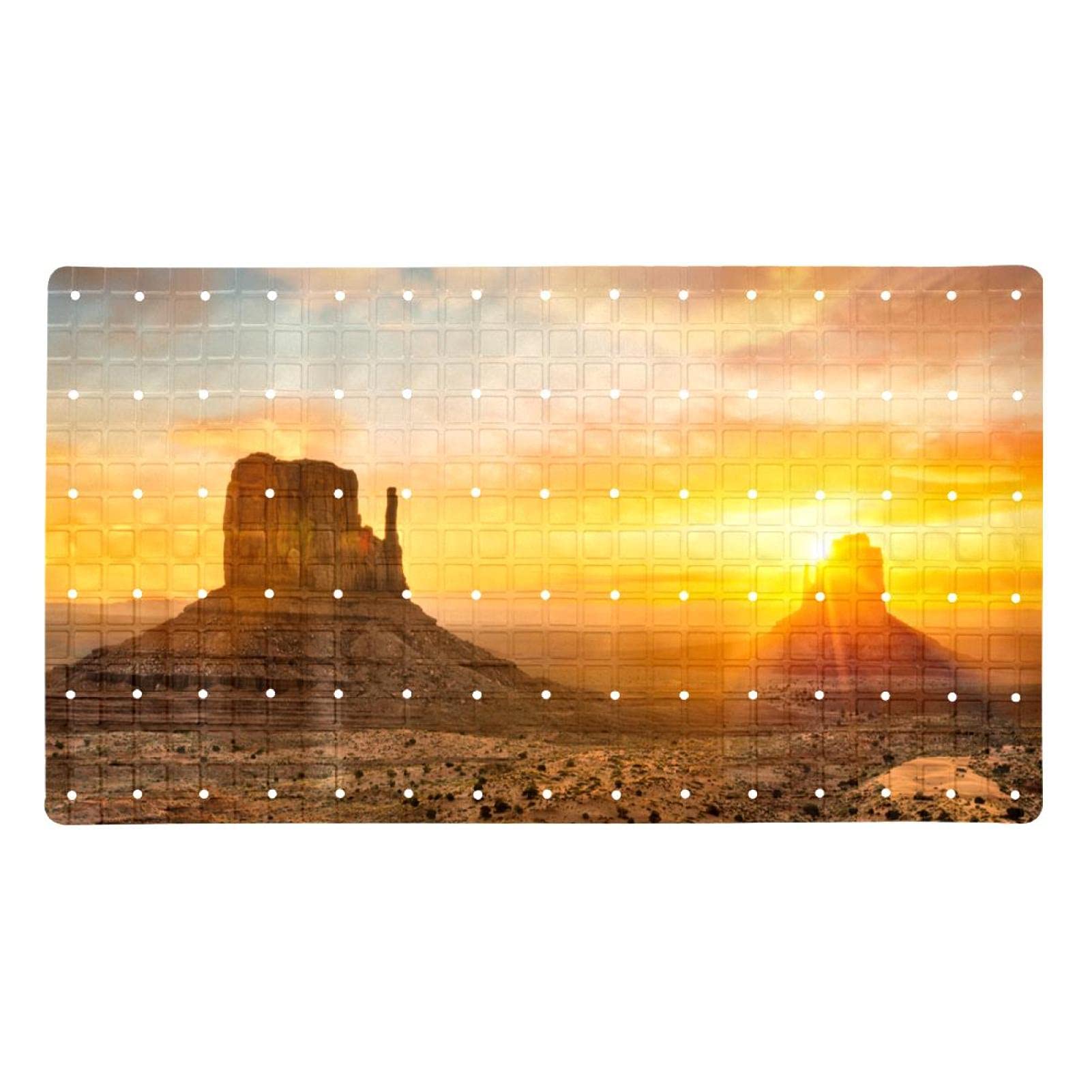 Rutschfeste Badematten für Badezimmer, Motiv: Naturlandschaft, Sonnenuntergang, rechteckig, maschinenwaschbar, 39 x 70 cm