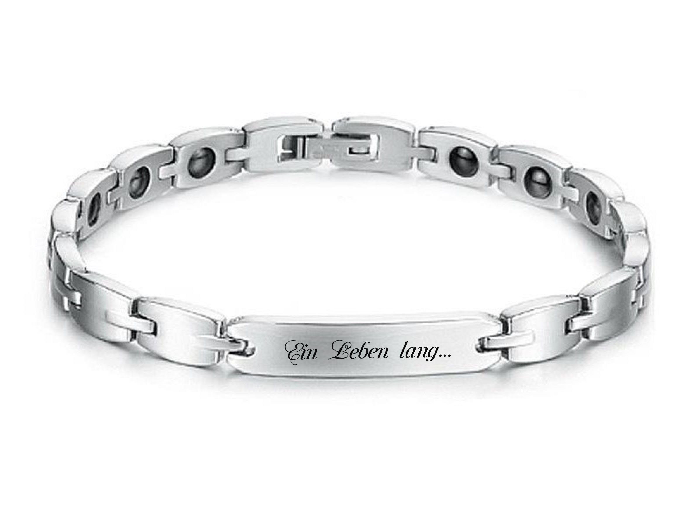 ID Edelstahl Magnetisches Armband + Gravur nach Wunsch auch als Partnerarmbänder mit Box