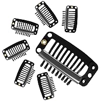 Vista 4 de WILLBOND 30 pinzas de extensión de cabello de 1.260 in y 9 dientes, pinzas de presión, peine pequeño, accesorios de peluca para mujer, bricolaje