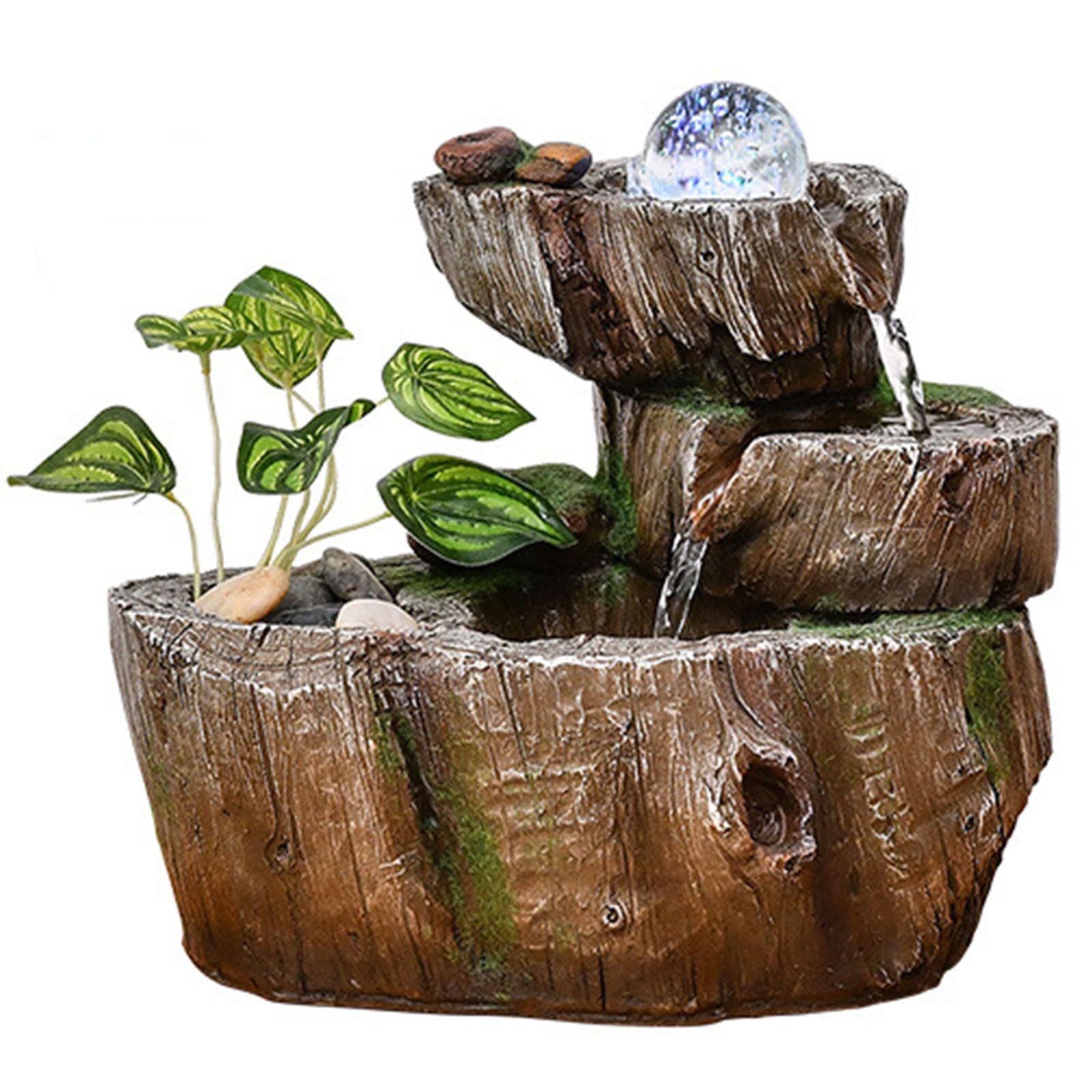 DECORN Tabletop Fountain Rotating Ball Waterfall Fountains