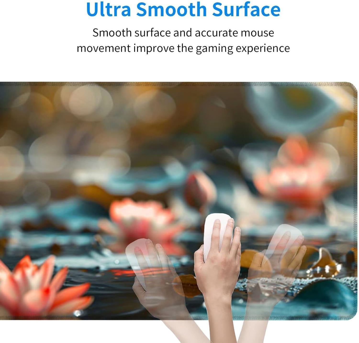 47.2x23.6inch Large Gaming Mouse Pad Statue, Mousepad Buddha Desk Mat with Non-Slip Rubber Base, PC Desk Pad Mat Extended Contour Stitched Edges, Waterproof Mouse Pads for Home Office Desk Decor D-1