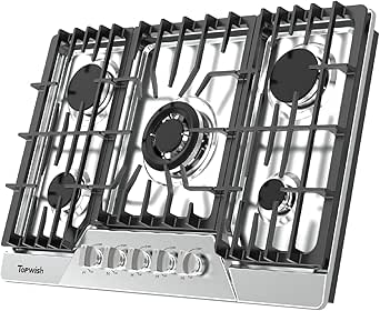 30 Inch Gas Cooktop with 5 SABAF Burners - Stainless Steel, NG/LPG Convertible