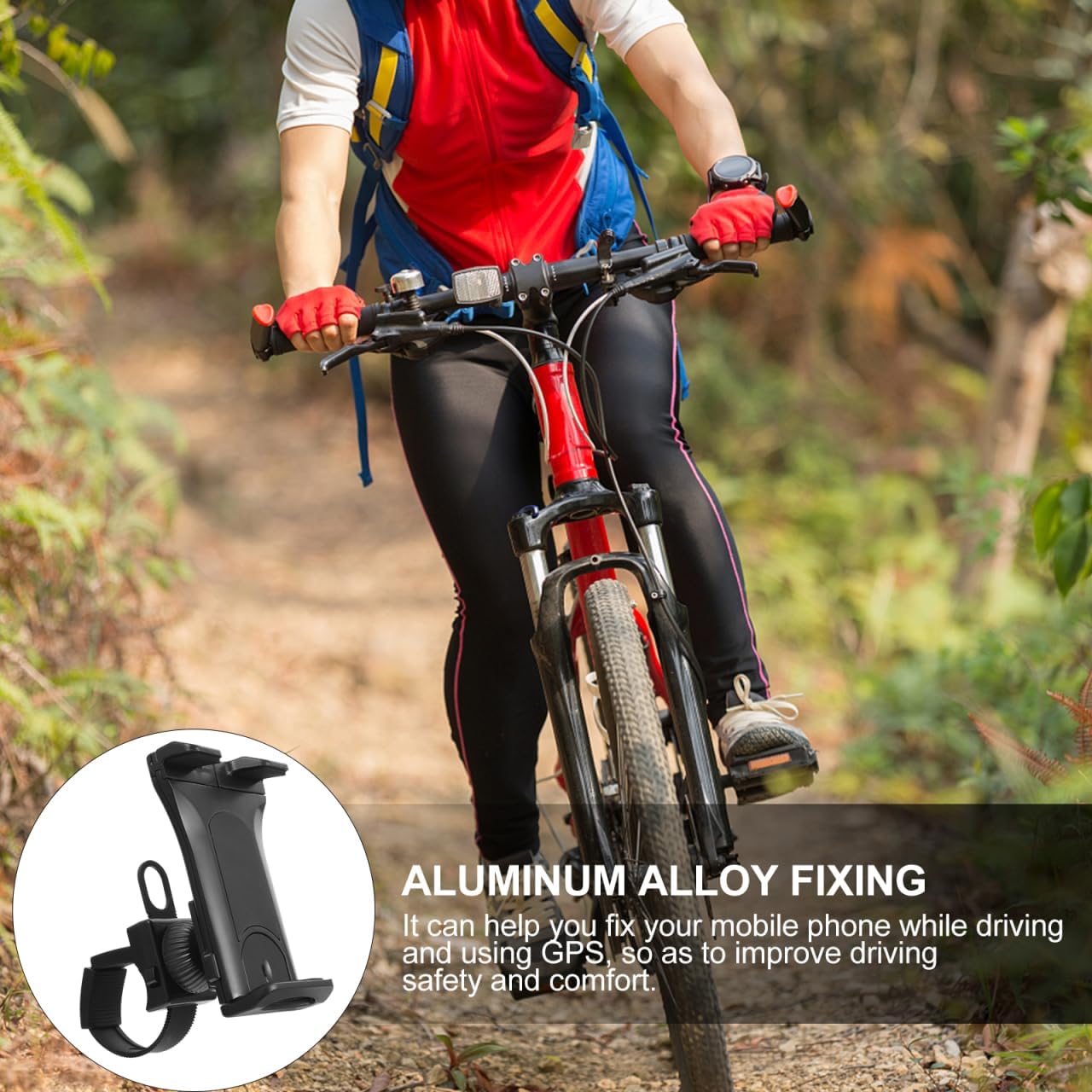SHINEOFI Bike Phone Mount and Stroller Tablet Rack Rotatable Clamp Holder for Smartphones and Tablets Universal Handlebar Phone Clip Compatible with Treadmill Elliptical and Outdoor Bikes