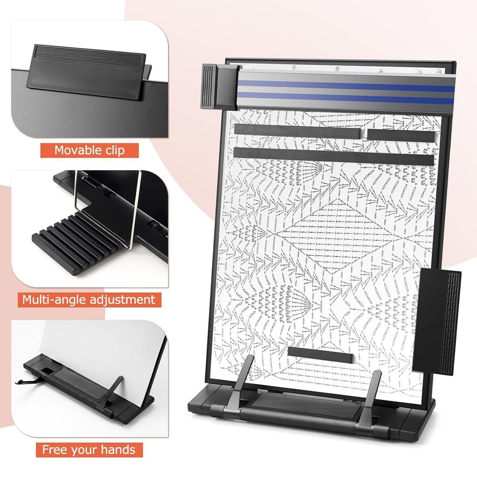 Uchwyt Na Schematy Dziewiarskie Z 4 Zapasowymi Magnesami Organizer Tablicy