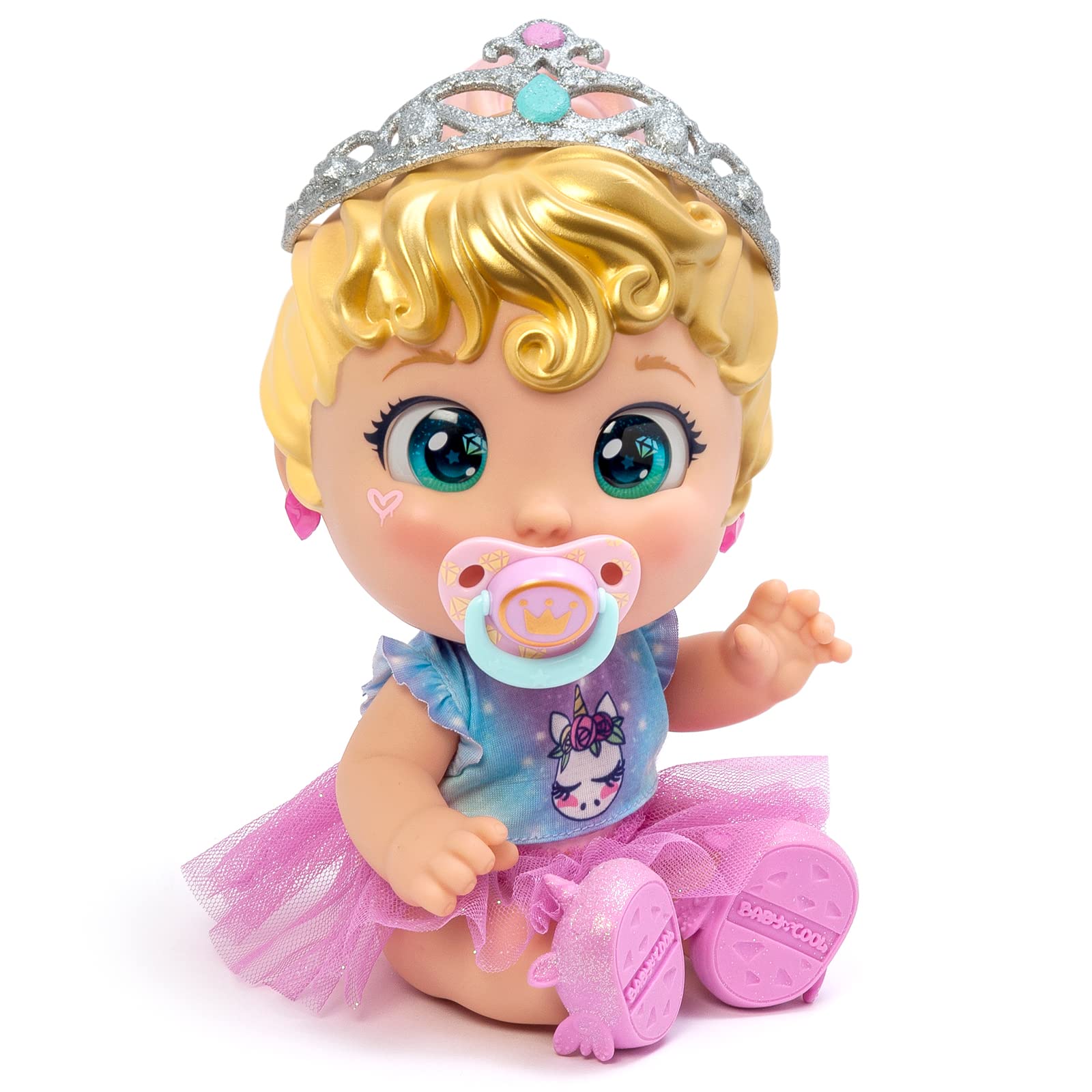 Baby Cool Missy Bling - Muñeca con Ropa, Zapatos y complementos exclusivos de Moda de Estilo glamuroso y Brillante. Incluye 2 Camisetas, 1 tutú, 1 Chupete, 1 Diadema y Pendientes, Multicolor