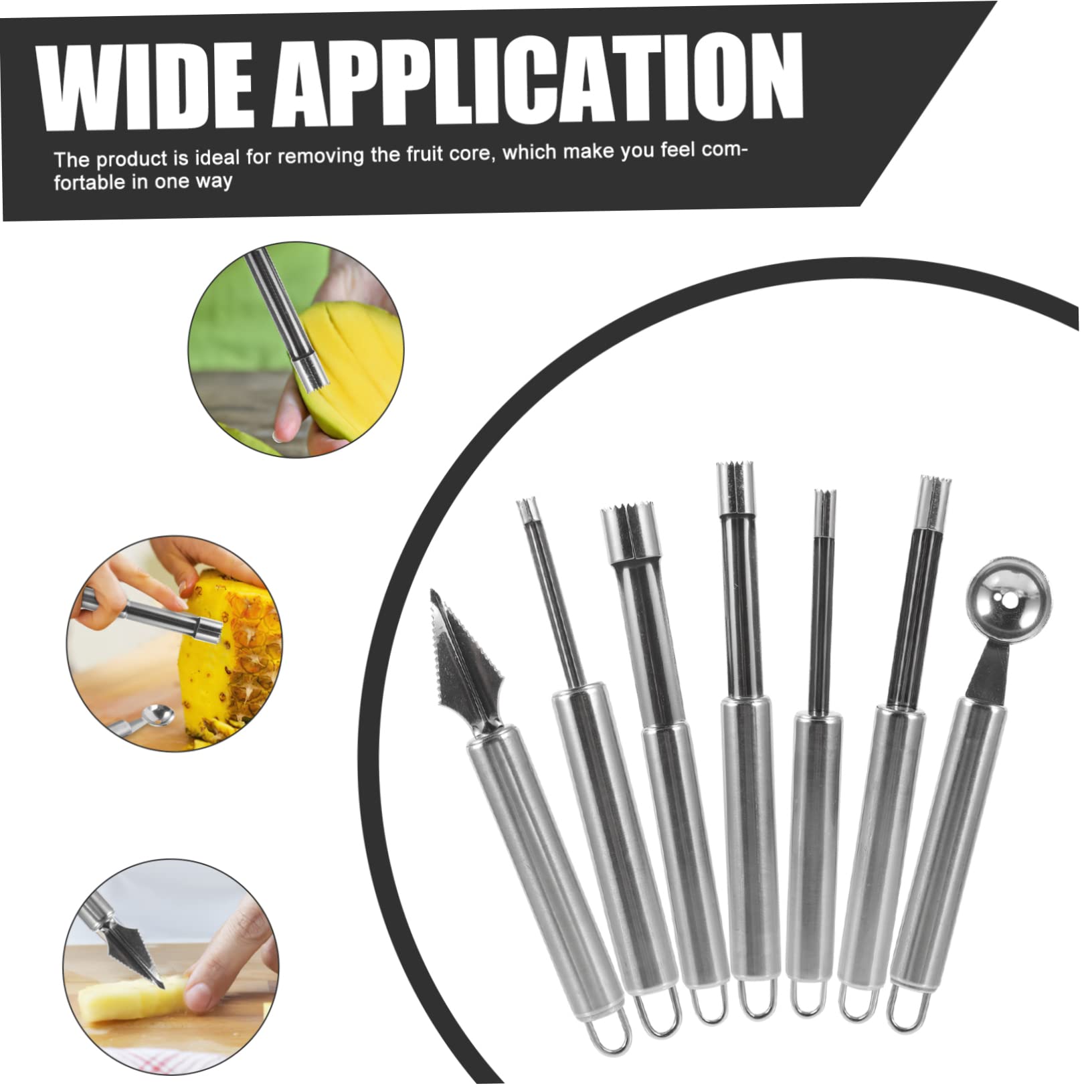 OUNONA 1Set Stainless Steel Fruit Core Remover Manual Jujube Pitter Tool for Apples Pears More Ergonomic Design Lightweight for Home Restaurant Outdoor Use