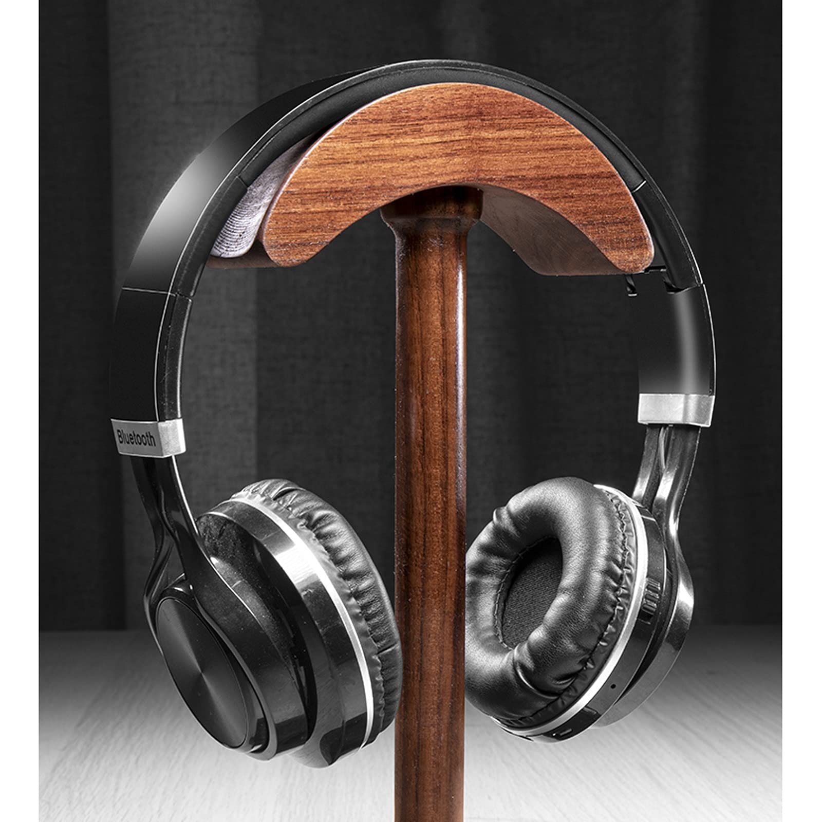 Supporto Cuffie Black Walnut Headphone Stand Desktop Holder Holder Holder Display Display Display Creativo Multifunzionale in Legno massello Auricolare Stand Cuffie