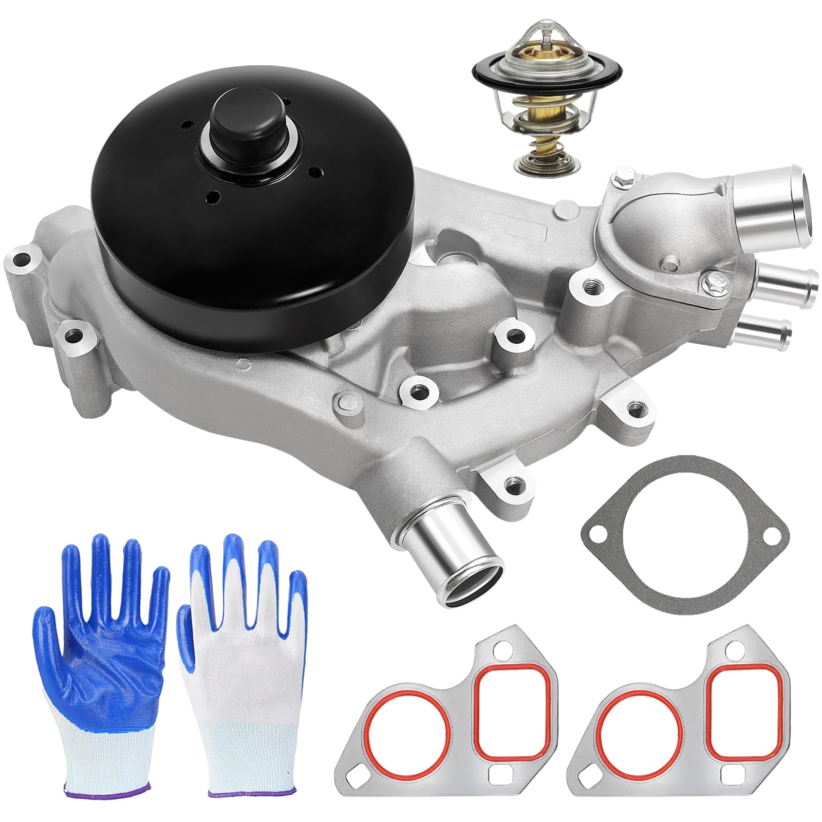 Photo 1 of Jkorkm AW6009 Water Pump with Thermostat for 4.8 5.3 6.0 6.2L 2007-2020 Chevy Silverado Tahoe Suburban GMC Sierra Yukon Cadillac Buick Hummer Isuzu Saab Replace# G9670B 130-9670 252-901 251-713