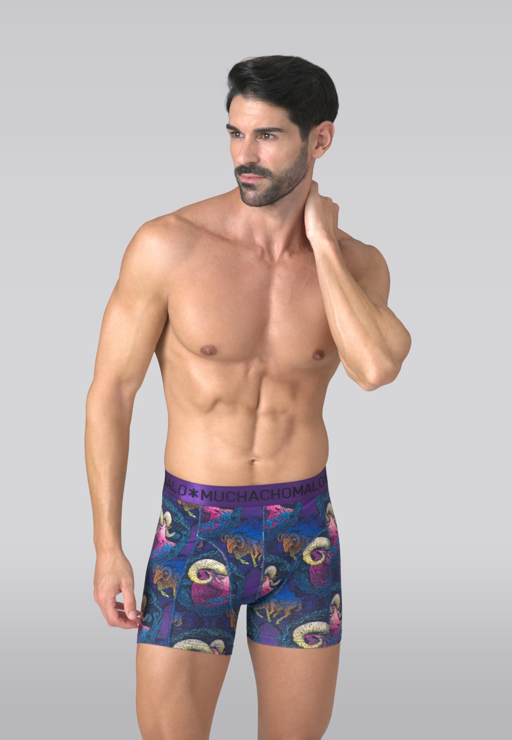 Muchachomalo Calzoncillos tipo bóxer para hombre, de algodón, paquete de 2 unidades, con estampado, ajuste clásico, con cintura elástica