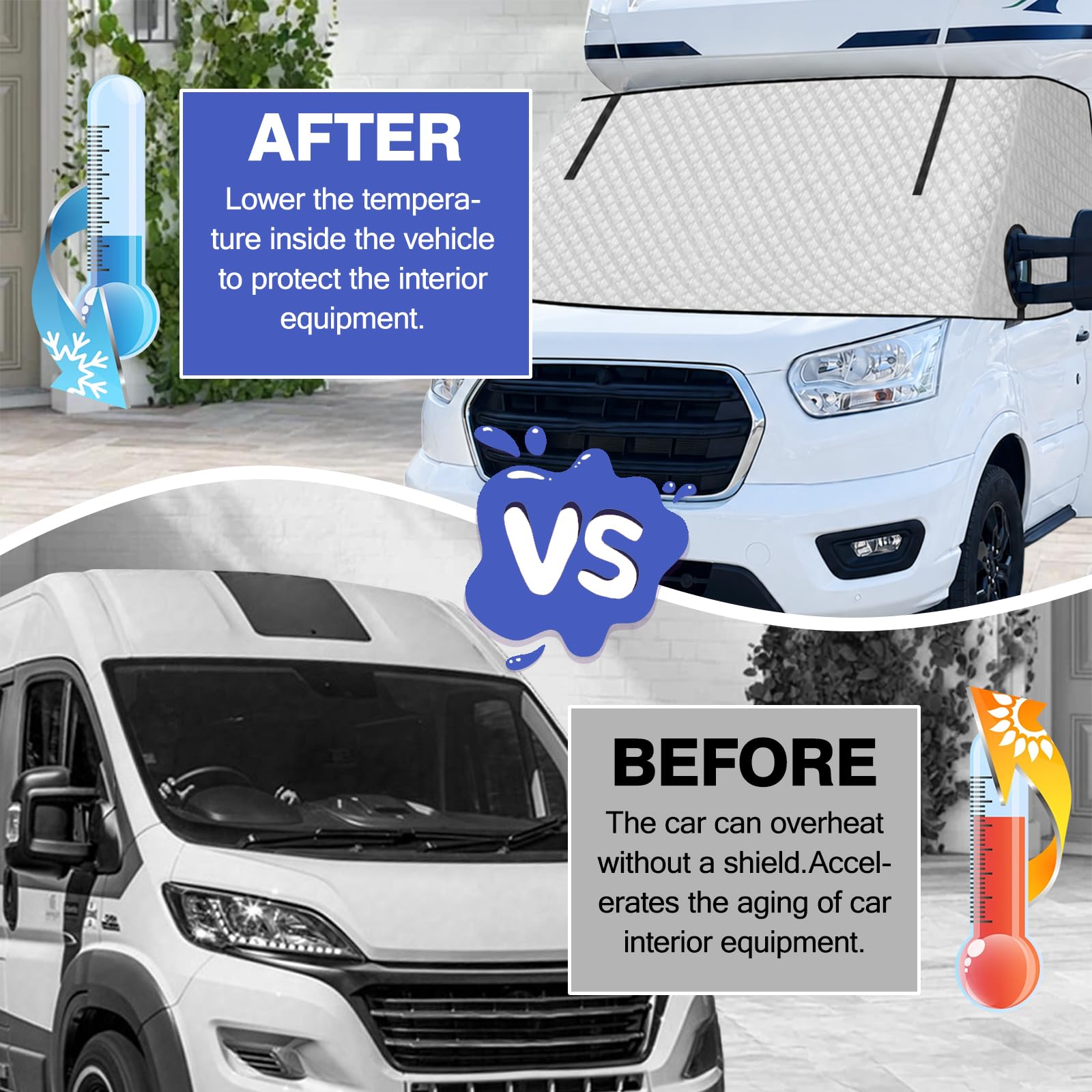 Copertura termica per parabrezza per Ford Transit MK8 MK9 2014-2026