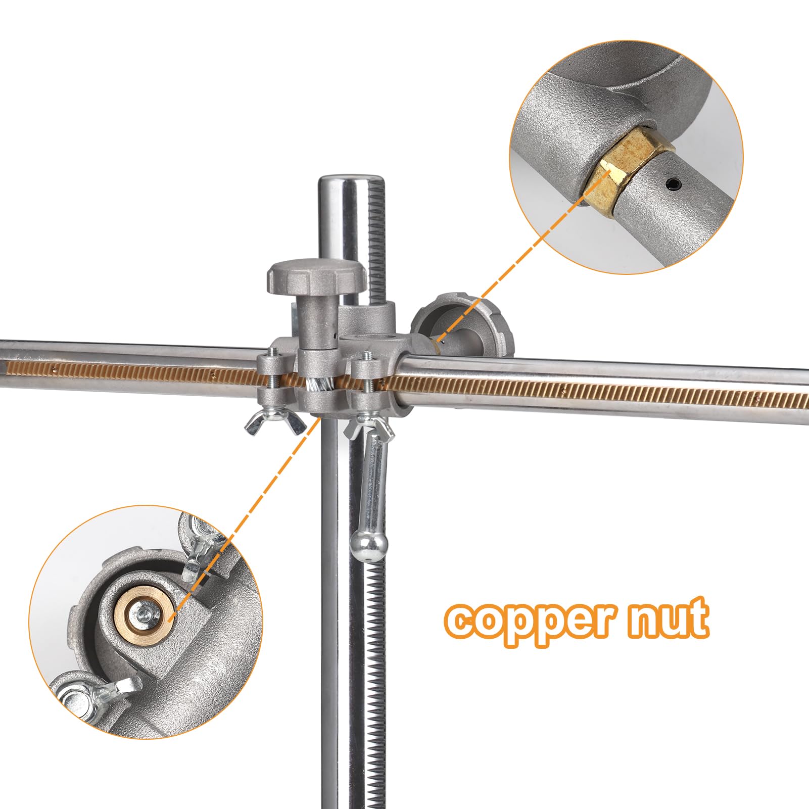 Soporte para antorcha de soldadura, soporte para antorcha, posicionador de soldadura, accesorios de mesa giratoria, carrera ajustable, 300 x 500 mm