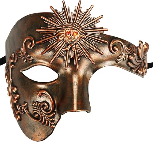 Thmyo - Máscara de media cada para hombre, del Fantasma de la Ópera, para fiesta de máscaras, carnaval veneciano, diseño clásico