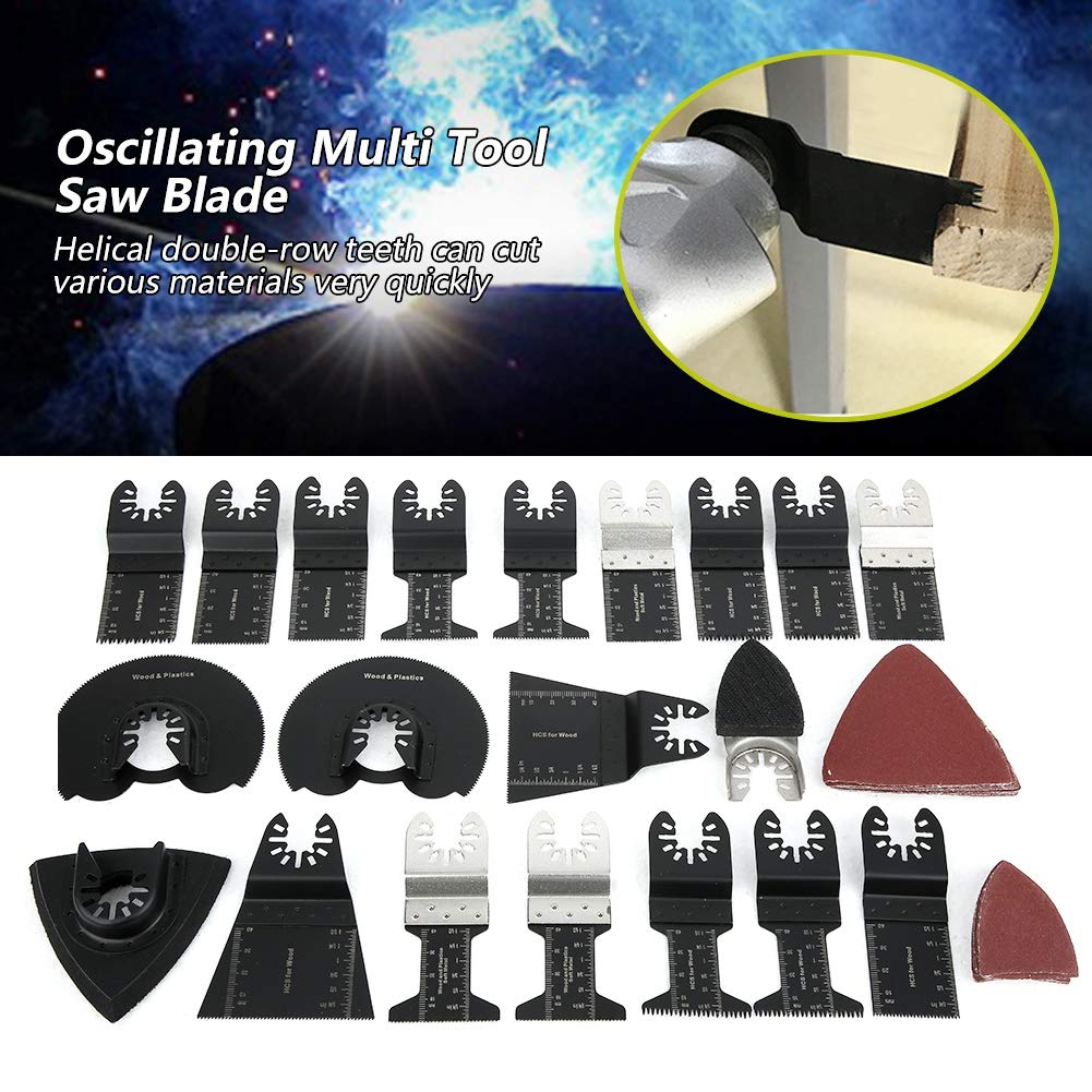Cuchillas Multiherramienta 18 Piezas Hoja de Sierra Oscilante Accesorios de Herramienta Oscilante Multiherramienta para Worx, Dewalt, Makita, Bosch, Fein Multimaster, etc.