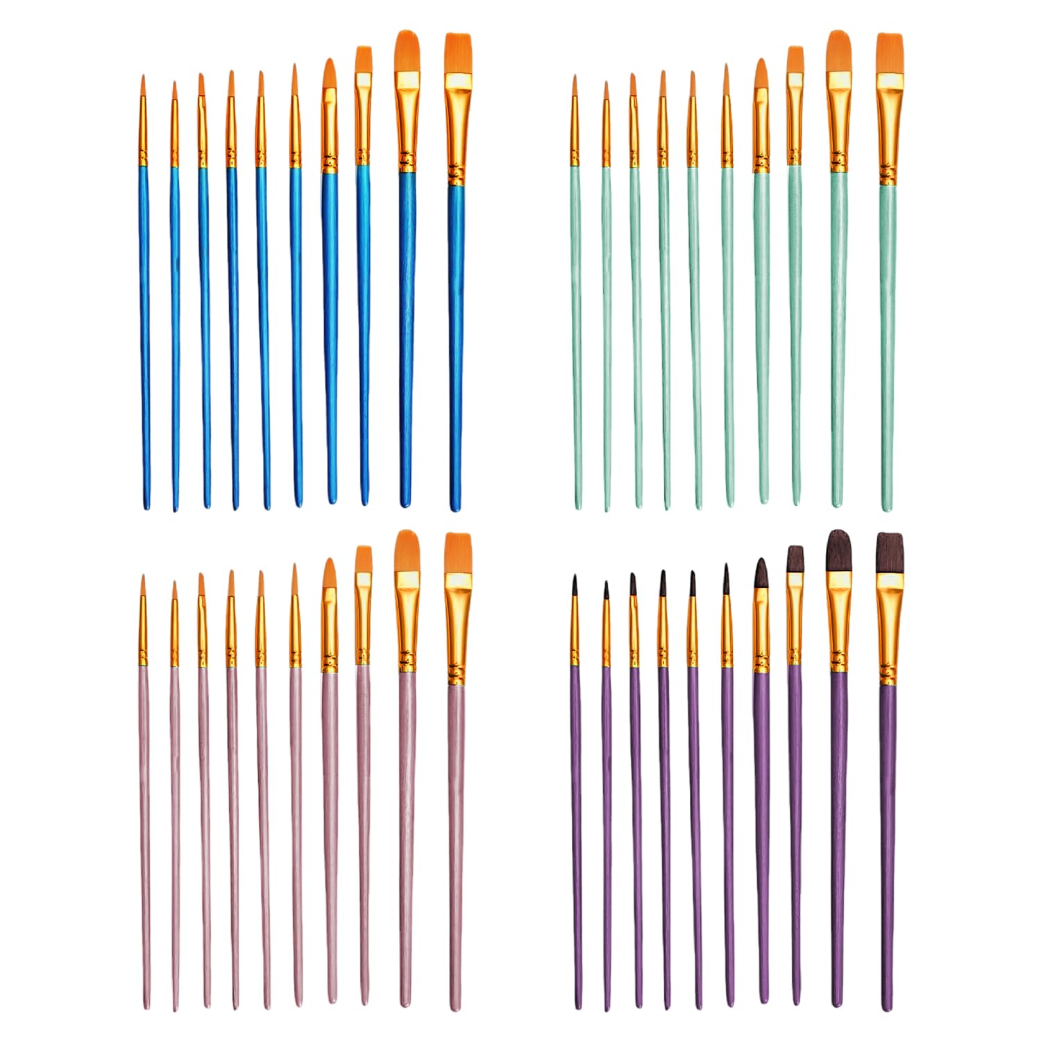 40 Pieces Of Brushes, Painting Tools, Multi -Function Brushes, Nylon Brushes, Watercolor Brushes, Oil Painting Brushes