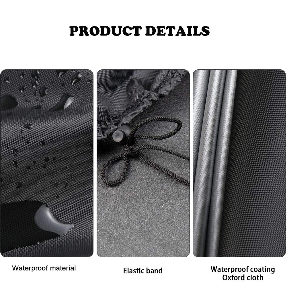 Housse de coffre de rangement de jardin robuste imperméable et coupe-vent avec poignées, boucles, cordon de serrage et aérations pour protéger les coussins 130 x 60 x 63 cm