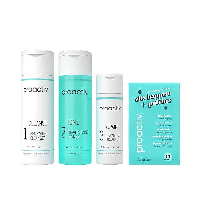 Amazon.com: Proactiv 3 Step Acne Treatment w/ Pimple Patches - Benzoyl ...