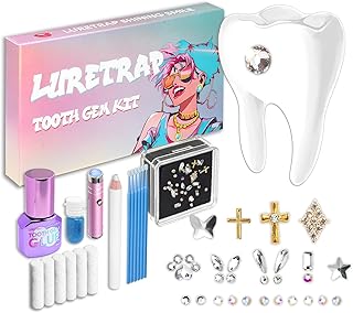 Luretrap DIY 歯の宝石キット GIue クリスタル30個 クリスタルGIue ジュエリースターターキット, NTGK-004, カラフル