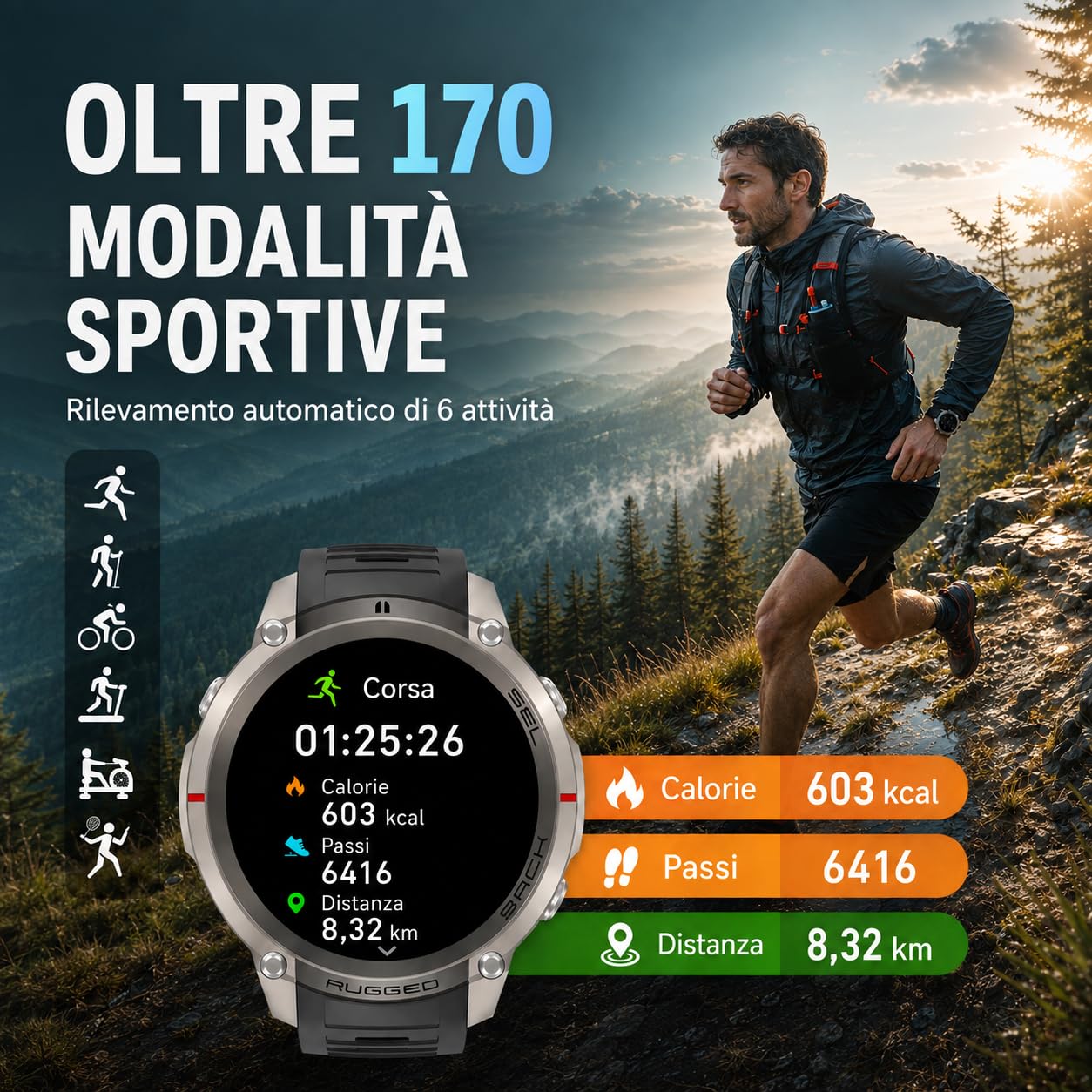Reloj inteligente GPS con mapas fuera de línea, brújula, altímetro, tiempo – Reloj con pantalla AMOLED de 1,43 pulgadas, impermeable 50 m, monitor de corazón/oxígeno/presión, correa de gel de